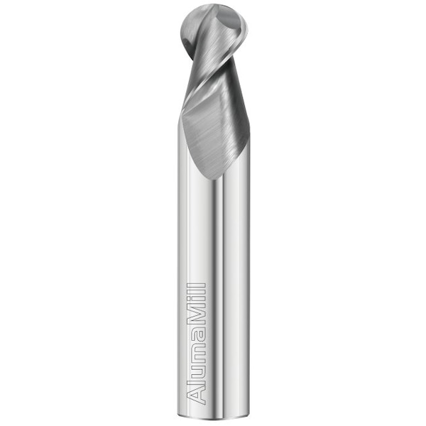 Fullerton Tool 2-Flute - 45 Degree Helix - 3825 AlumaMill HP End Mills, RH Spiral, Ball, Stub, 1/2 38530 - main